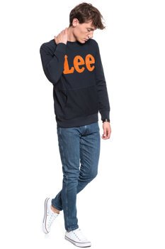 LEE BLUZA BOUCLE CREW SWS MIDNIGHT NAVY L81OSOMA