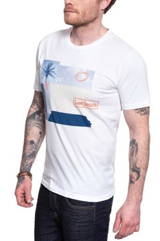 LEE BOTANICAL PRINT TEE MĘSKI T-SHIRT KOSZULKA REGULAR FIT BRIGHT WHITE L61IFELJ