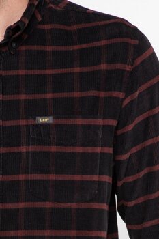 LEE BUTTON DOWN MĘSKA KOSZULA KRATA RHUBARB RED L880YZGB