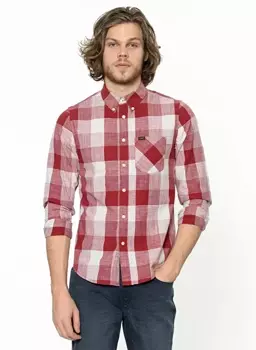 LEE BUTTON DOWN MĘSKA KOSZULA MATERIAŁOWA KRATA BIKING RED L880VATD