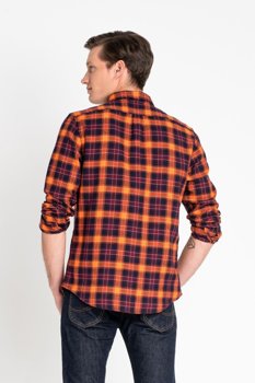 LEE BUTTON DOWN MĘSKA KOSZULA MATERIAŁOWA W KRATĘ SIGN ORANGE L880OMME