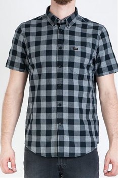 LEE BUTTON DOWN SS MĘSKA KOSZULA MATERIAŁOWA W KRATĘ BLACK L886GB01