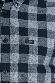 LEE BUTTON DOWN SS MĘSKA KOSZULA MATERIAŁOWA W KRATĘ BLACK L886GB01