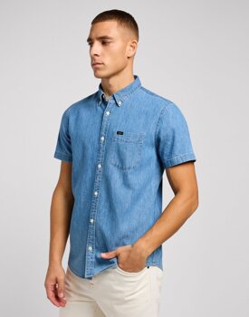 LEE BUTTON DOWN SS MĘSKA KOSZULA SHASTA BLUE 112349963