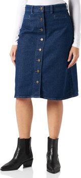 LEE BUTTON THROUGH SKIRT DAMSKA SPÓDNICA JEANSOWA JEANS DARK WILMA L30HDJG