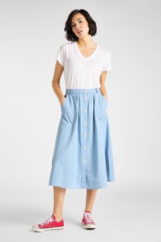 LEE CHAMBRAY SKIRT DAMSKA SPÓDNICA SUMMER BLUE L38ZBINJ