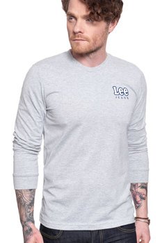 LEE CHEST LOGO TEE MĘSKA KOSZULKA Z DŁUGIM RĘKAWEM LONGSLEEVE LOGO SHARP GREY MELE L64SFE03