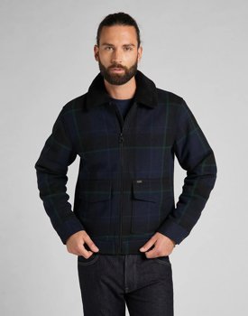 LEE CHETOPA WINTER JACKET MĘSKA KURTKA PRZEJŚCIOWA W KRATĘ NAVY L86PCS35