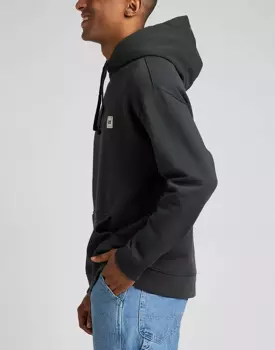 LEE CORE LOOSE HOODIE MĘSKA BLUZA KAPTUR LOGO WASHED BLACK L84WTJON