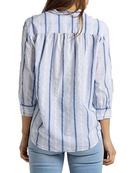 LEE ESSENTIAL BLOUSE DAMSKA BLUZKA W PASKI SURF BLUE L45VZQQF