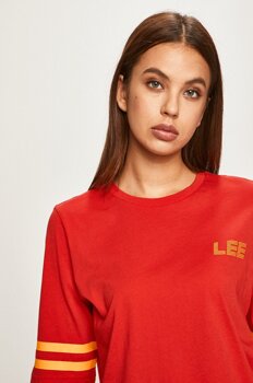 LEE GRAPHIC TEE DAMSKI T-SHIRT KOSZULKA LOGO BRIGHT RED L44SWMEF