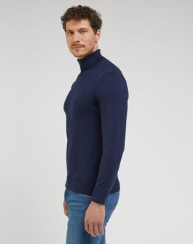 LEE HIGH NECK KNIT MĘSKI SWETER ELEGANCKI CIEPŁY SKY BLUE 112342994