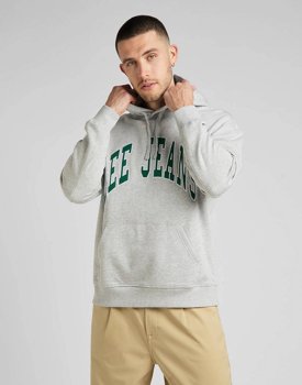 LEE HOODIE SEASONAL MĘSKA BLUZA KLASYCZNA Z KAPTUREM LOGO GREY MELE L84JRYMP