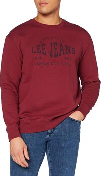 LEE LOGO CREW SWS RHUBARB RED L81NEJGB