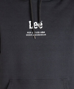 LEE LOGO LOOSE HOODIE MĘSKA BLUZA WASHED BLACK L83UTJON