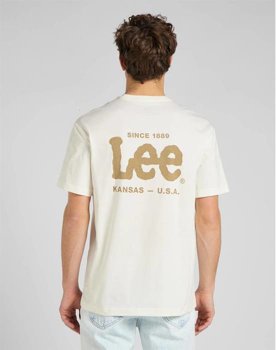 LEE LOGO LOOSE TEE MĘSKI T-SHIRT KOSZULKA ECRU L65FFQNQ