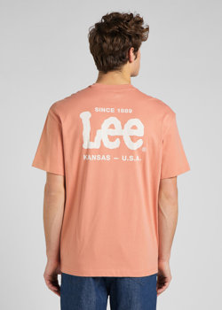 LEE LOGO LOOSE TEE MĘSKI T-SHIRT KOSZULKA RUST L65FFQUK