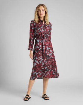 LEE LONG WORKER DRESS DAMSKA SUKIENKA RED OCHRE L50GGYOE