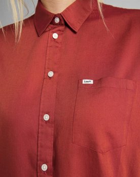 LEE ONE POCKET SHIRT DAMSKA KOSZULA MATERIAŁOWA RED OCHRE L45TGFOE