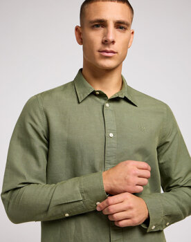 LEE PATCH SHIRT MĘSKA KOSZULA ELEGANCKA LOGO OLIVE GROVE 112350072