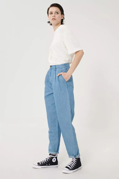 LEE PLEATED STELLA TAPER DAMSKIE SPODNIE JEANSOWE JEANSY LIGHT LINNEN L30VNBYK