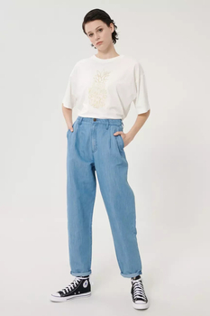 LEE PLEATED STELLA TAPER DAMSKIE SPODNIE JEANSOWE JEANSY LIGHT LINNEN L30VNBYK