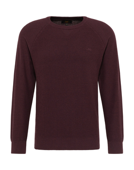 LEE RAGLAN CREW KNIT MĘSKI SWETER NIEROZPINANY LOGO VELVET BEET L83PKH74