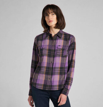 LEE REGULAR WESTERN SHIRT DAMSKA KOSZULA Z DŁUGIM RĘKAWEM KRATKA AMETHYST ORCHID L45SXATI