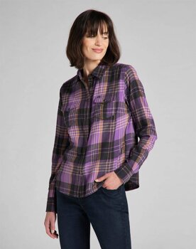 LEE REGULAR WESTERN SHIRT DAMSKA KOSZULA Z DŁUGIM RĘKAWEM KRATKA AMETHYST ORCHID L45SXATI