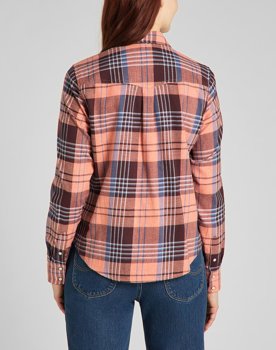 LEE REGULAR WESTERN SHIRT KOSZULA W KRATĘ DŁUGI RĘKAW DESERT ORANGE L45SXAOB