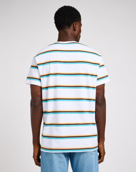 LEE RELAXED STRIPE TEE BRIGHT MĘSKA KOSZULKA W PASKI T-SHIRT TEE WHITE 112350099