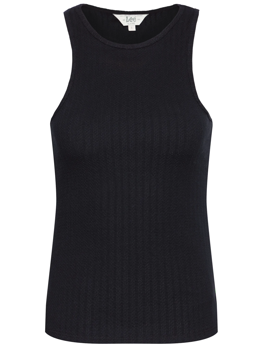 LEE RIBBED TANK DAMSKA BLUZKA NA RAMIĄCZKA BLACK L44QPJ0