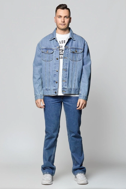 LEE RIDER JACKET SUPER MĘSKA KURTKA JEANSOWA STONEWASH L89ZRDVA