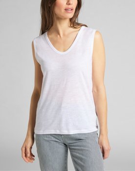 LEE SCOOP NECK TANK WHITE CANVAS L43CENRR