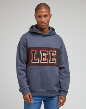 LEE SEASONAL HOODIE MĘSKA BLUZA Z KAPTUREM NIEROZPINANA DUSTY NAVY LM07RHA72