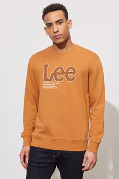 LEE SEASONAL LOGO CREW SWS MĘSKA BLUZA NADRUK CARAMEL L84QTJ99