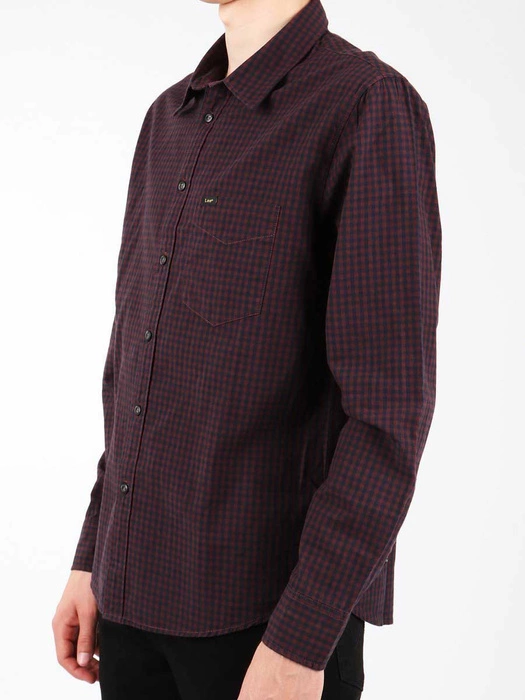 LEE SHIRT SLIM FIT MĘSKA KOSZULA Z DŁUGIM RĘKAWEM PLUM L876CJRS