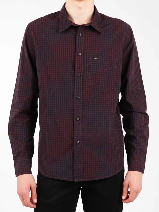 LEE SHIRT SLIM FIT MĘSKA KOSZULA Z DŁUGIM RĘKAWEM PLUM L876CJRS