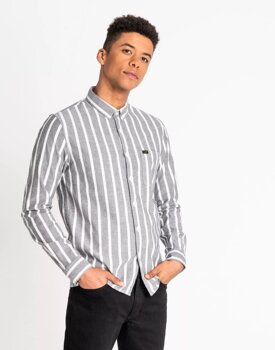 LEE SLIM BUTTON DOWN MĘSKA KOSZULA W PASKI  BLACK L66XRG01