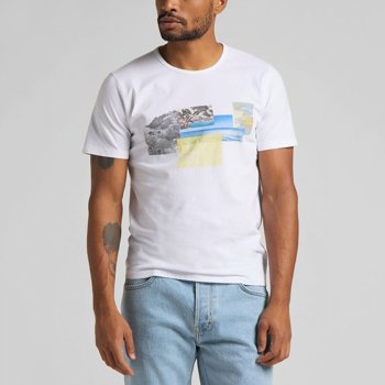 LEE SS PICTURE TEE MĘSKI T-SHIRT WHITE L60ZFE12