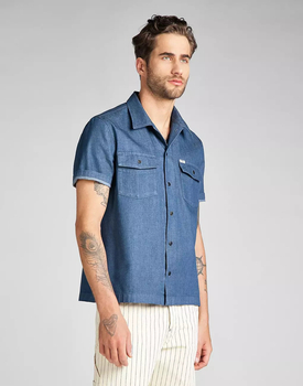 LEE SS SERVICE SHIRT MĘSKA KOSZULA JEANSOWA WASHED BLUE L93GMS36