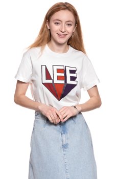 LEE T SHIRT DAMSKI RETRO LOGO TEE CLOUD DANCER L40TEPHA