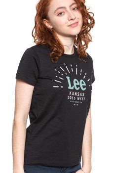 LEE T SHIRT DAMSKI SEASONAL LOGO TEE BLACK L42YRE01