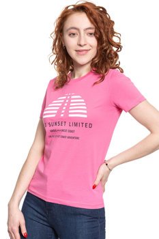 LEE T SHIRT DAMSKI SUNSET TEE CHROME PINK L42XEPNE