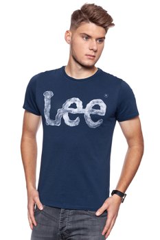 LEE T SHIRT LOGO TEE NAVY L63AAI35