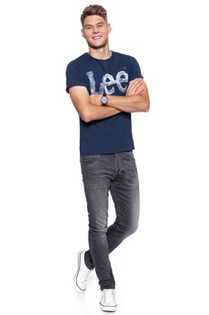 LEE T SHIRT LOGO TEE NAVY L63AAI35