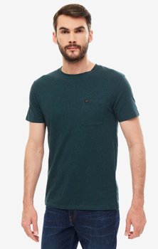 LEE ULTIMATE POCKET MĘSKA KOSZULKA T-SHIRT DK BOTTLE GREEN L66JWTBB