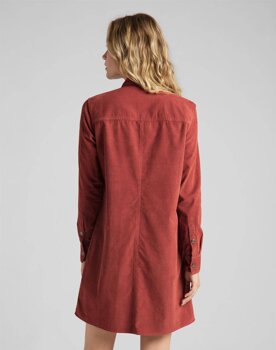 LEE WORKSHIRT DRESS DAMSKA SUKIENKA KOSZULOWA RED OCHRE L50SMROE