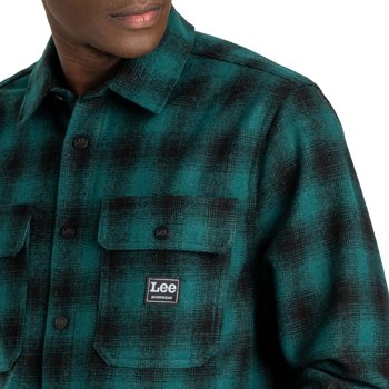 LEE WORKWEAR OVERSHIRT RELAXED FIT MĘSKA KOSZULA MATERIAŁOWA AGATE GREEN L68DCSNB