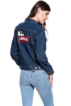 LEVI’S EX-BOYFRIEND TRUCKER DAMSKA KURTKA JEANSOWA JEANS DŻINSOWA PEANUTS 299440069